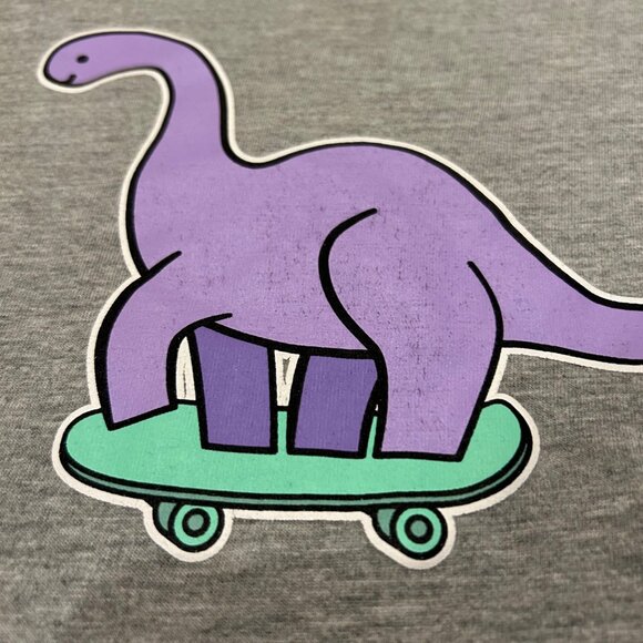 Whistle & Flute Skateboarding Dino Graphic Tee Shirt Kids - Picture 2 of 5